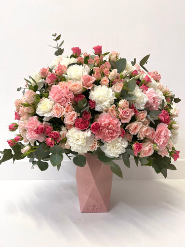 Vase arrangement Pink & White