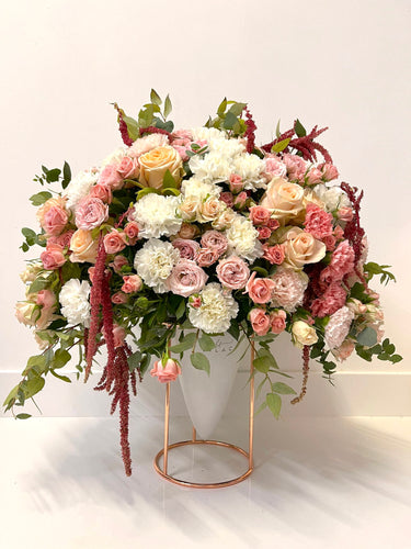 Vase arrangement Pink, White & Peach