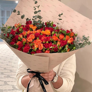 Orange & Red Hand Bouquet